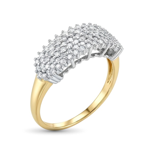 Кольцо из комбинированного золота с бриллиантами