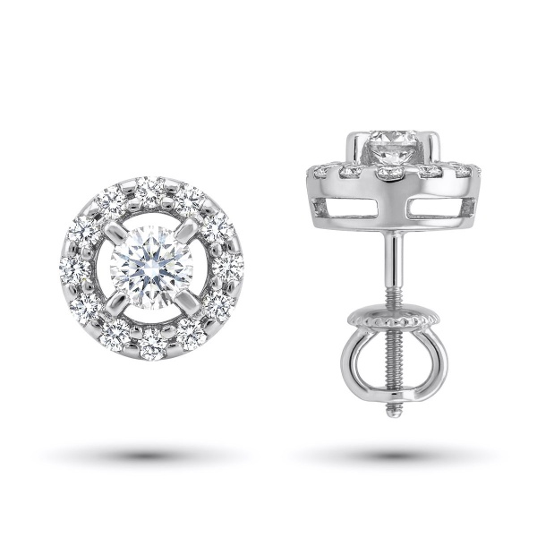 Серьги из белого золота с бриллиантами