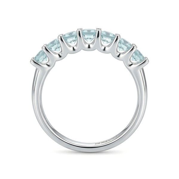 Кольцо из родированного золота с аквамарином