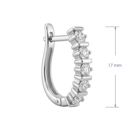 Серьги из родированного золота с бриллиантами