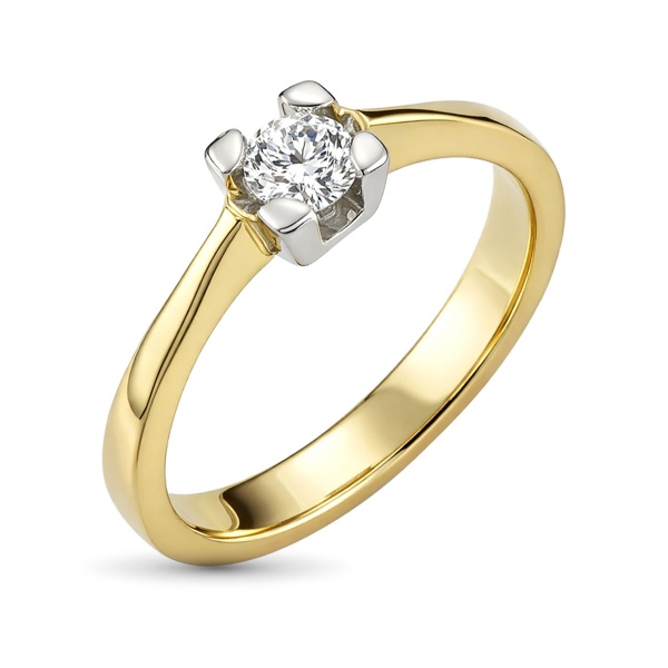 Кольцо из желтого золота с бриллиантом