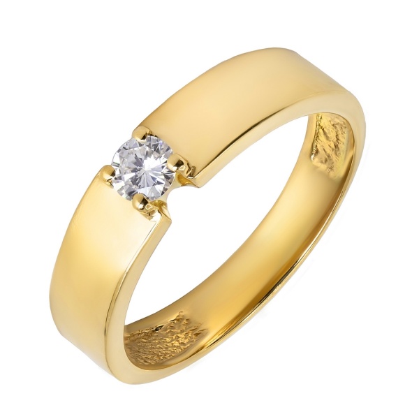 Кольцо из желтого золота с бриллиантом