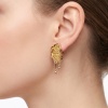 Серьги из желтого золота с самородком