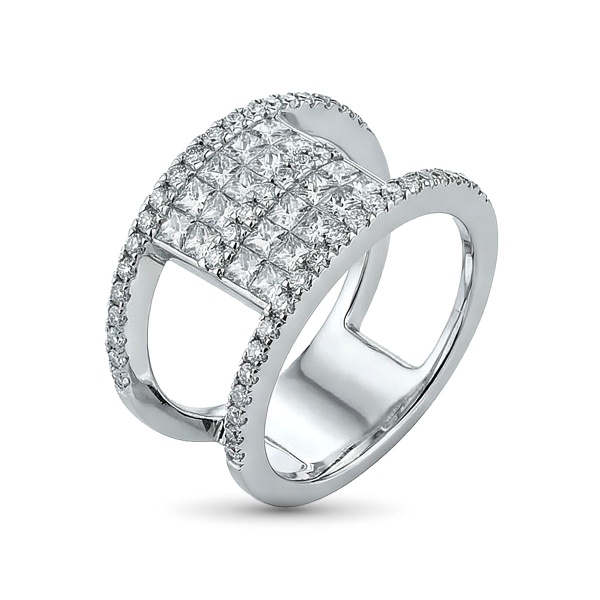 Кольцо из белого золота с бриллиантами