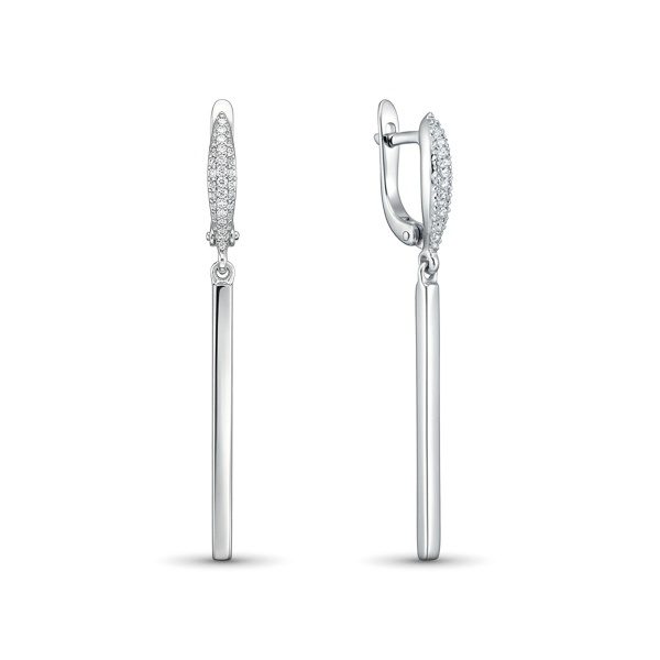 Серьги из белого золота с бриллиантами