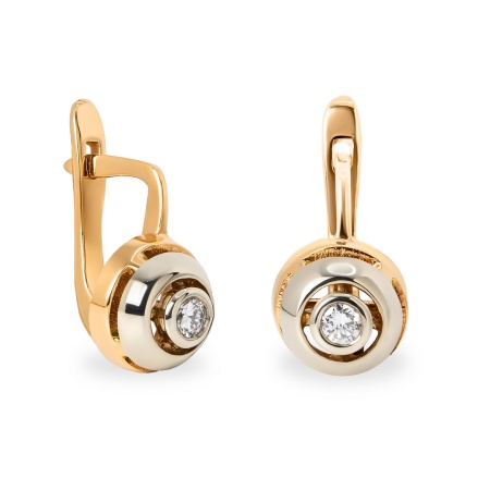 Серьги из комбинированного золота с бриллиантами