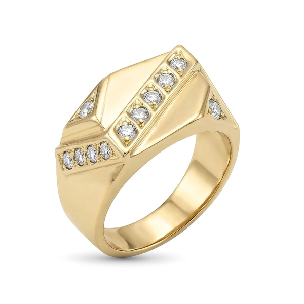 Кольцо из желтого золота с бриллиантами