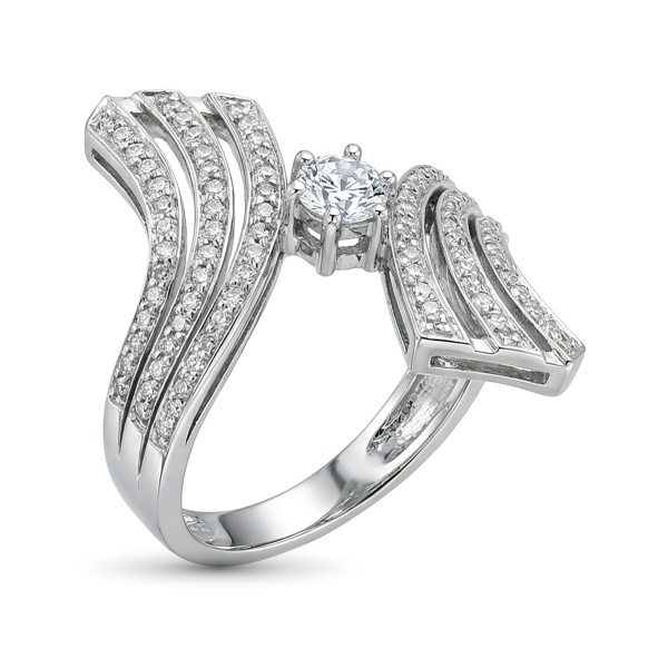 Кольцо из белого золота с бриллиантами