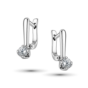 Серьги из белого золота с бриллиантами