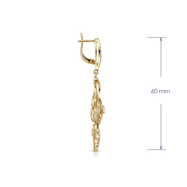 Серьги из желтого золота с бриллиантами