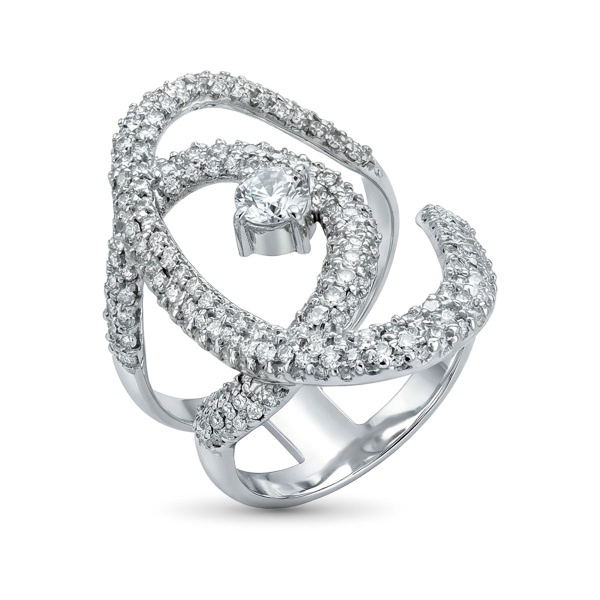 Кольцо из белого золота с бриллиантами