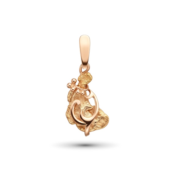 Подвеска из красного золота с самородком