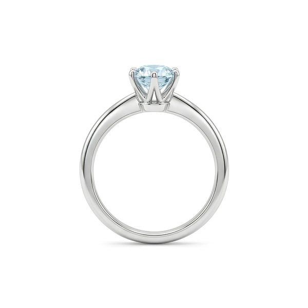 Кольцо из родированного золота с аквамарином