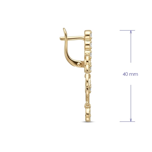 Серьги из желтого золота с бриллиантами