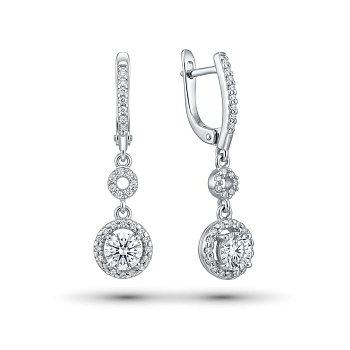 Серьги из белого золота с бриллиантами