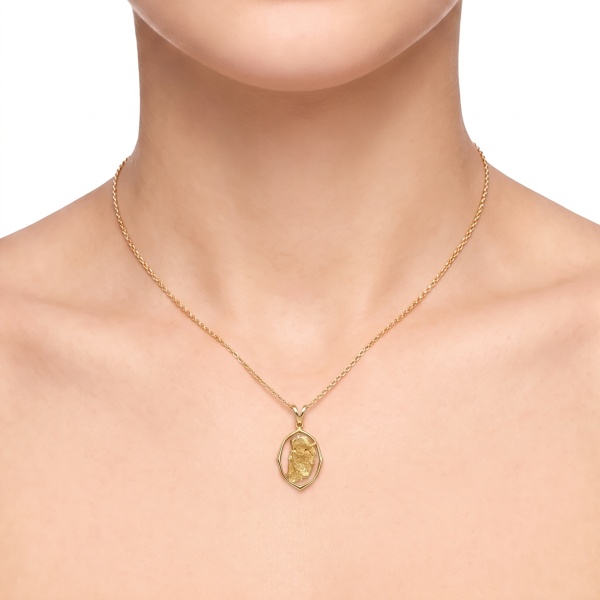 Подвеска из желтого золота с самородком