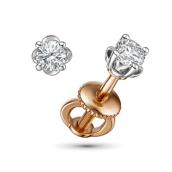 Серьги из комбинированного золота с бриллиантами