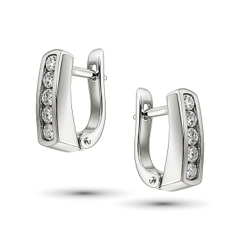 Серьги из белого золота с бриллиантами