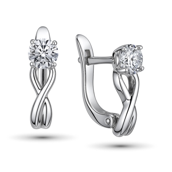 Серьги из белого золота с бриллиантами