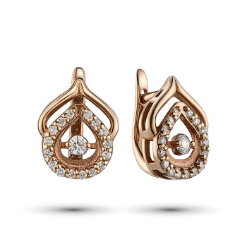 Серьги из красного золота с бриллиантами