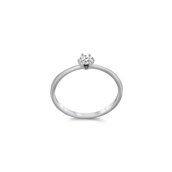 Кольцо из белого золота с бриллиантом