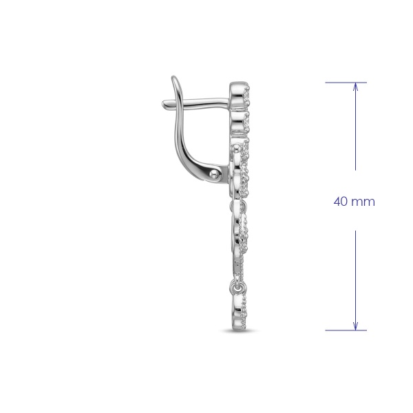 Серьги из родированного золота с бриллиантами