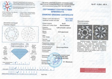 Бриллиант круглый 0,300 карат