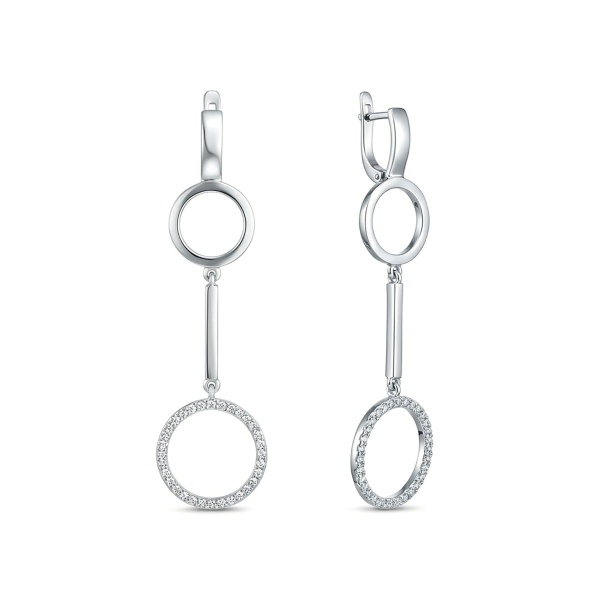 Серьги из белого золота с бриллиантами