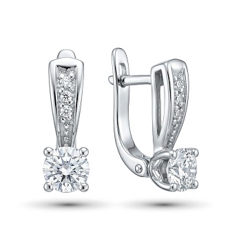 Серьги из белого золота с бриллиантами