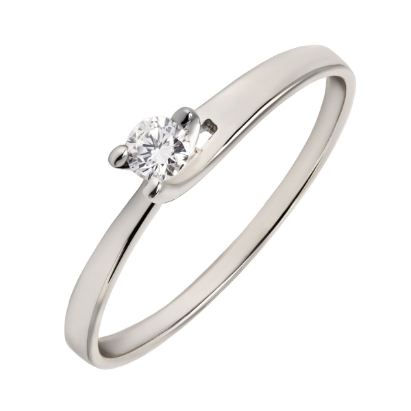 Кольцо из белого золота с бриллиантами