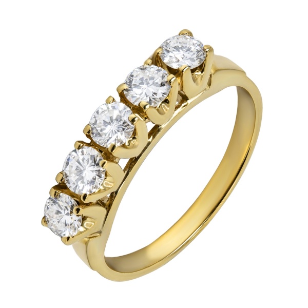 Кольцо из желтого золота с бриллиантами