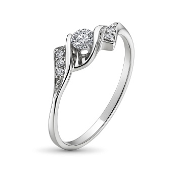 Кольцо из белого золота с бриллиантами