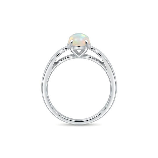 Кольцо из родированного золота с опалом