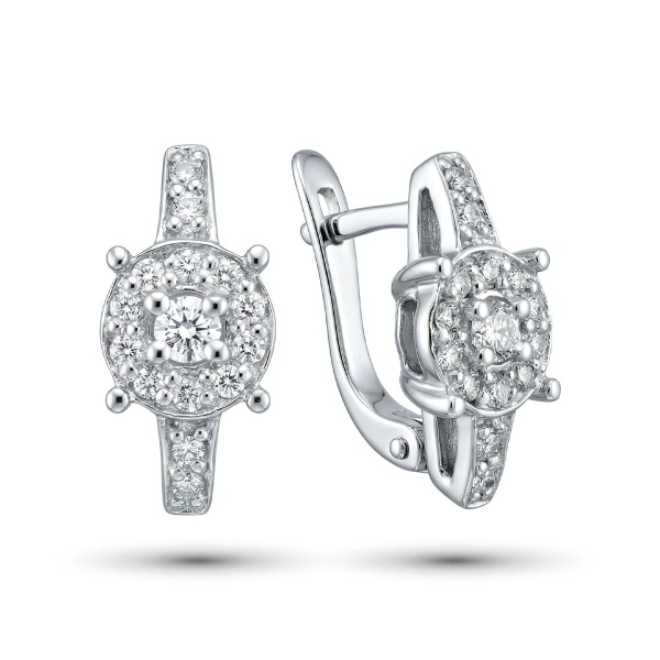 Серьги из белого золота с бриллиантами