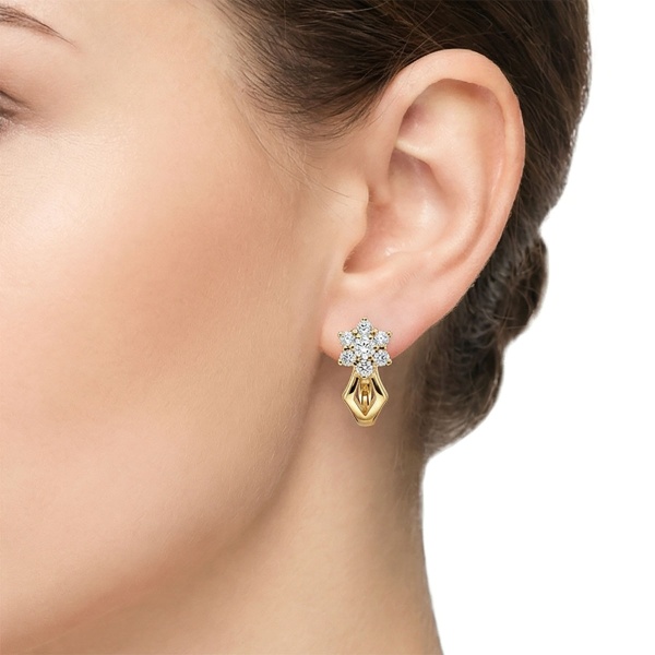 Серьги из желтого золота с бриллиантами