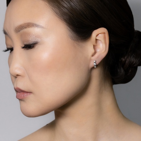 Серьги из белого золота с бриллиантами