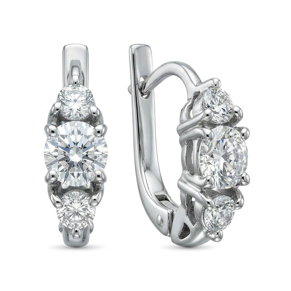 Серьги из белого золота с бриллиантами