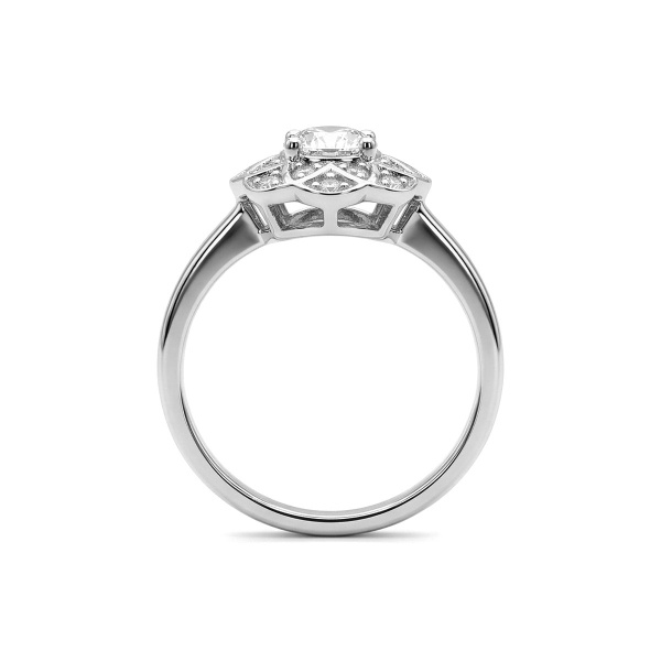 Кольцо из родированного золота с бриллиантами