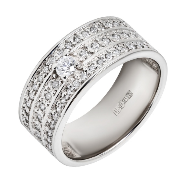 Кольцо из белого золота с бриллиантами