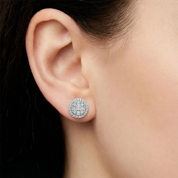 Серьги из белого золота с бриллиантами