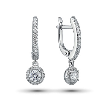 Серьги из белого золота с бриллиантами