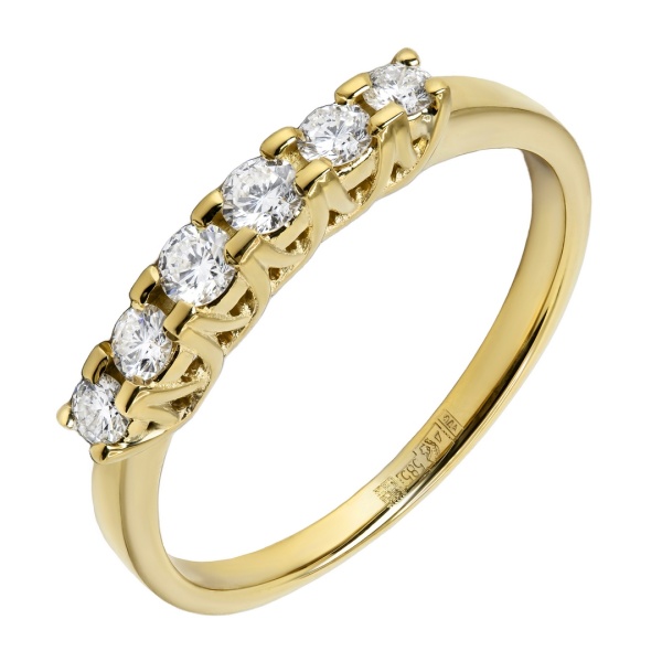 Кольцо из желтого золота с бриллиантами