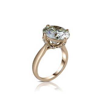 Кольцо из белого золота с бриллиантами