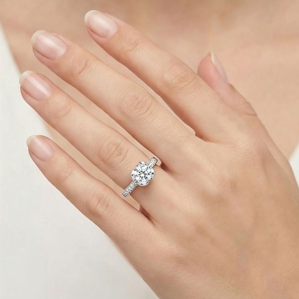 Кольцо из белого золота с бриллиантами