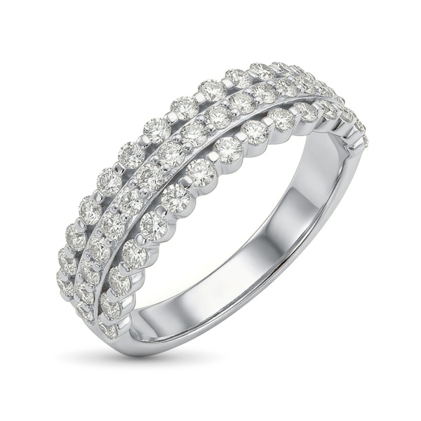 Кольцо из родированного золота с бриллиантами