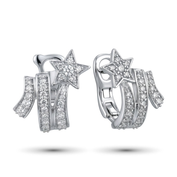 Серьги из родированного золота с бриллиантами