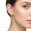 Серьги из желтого золота с самородком