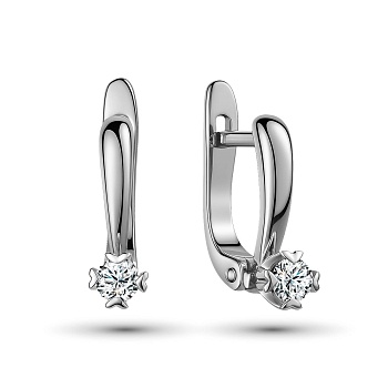 Серьги из белого золота с бриллиантами