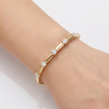 Браслет из желтого золота с бриллиантами