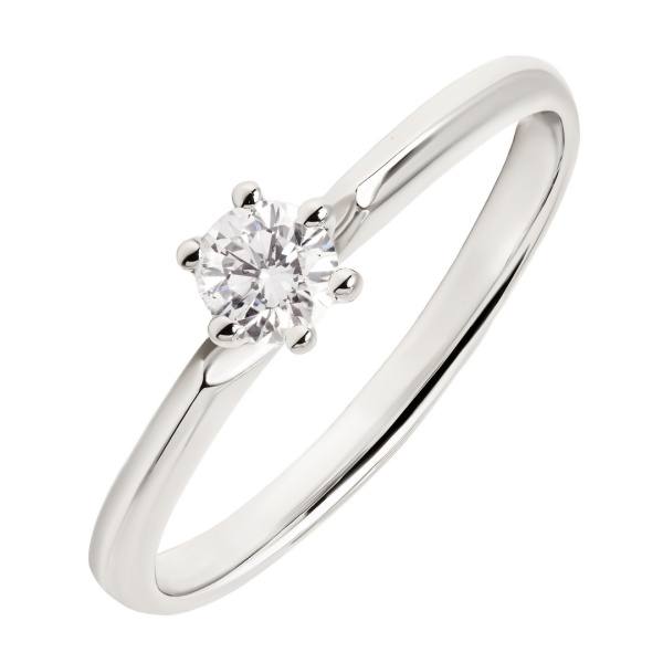 Кольцо из белого золота с бриллиантом